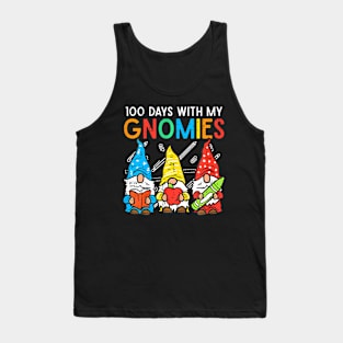 100 Days With My Gnomies Cute 100Th Day School Teacher Kids Tank Top